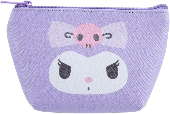 Daiso Kuromi Face Boat Shape Mini Pouch - Purple - Image 1